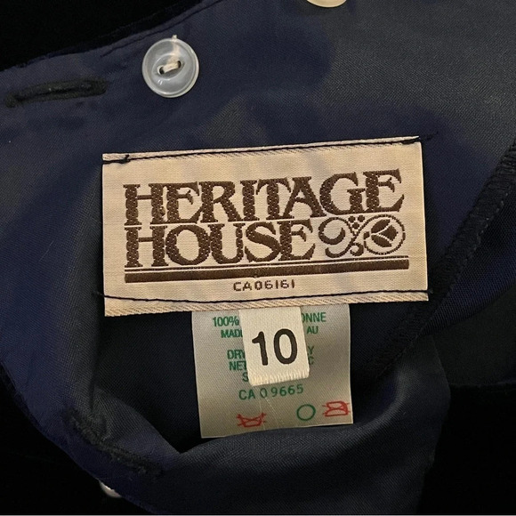 Vintage 90s Heritage House Dark Blue Velvet Holiday Christmas Festive Maxi dress - Picture 10 of 11